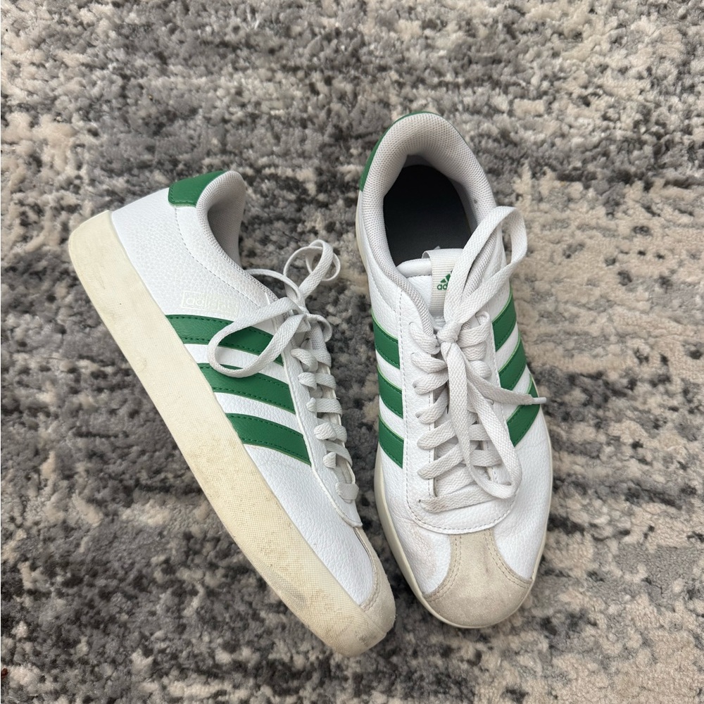 Adidas Women's Classic White and Green Sneakers